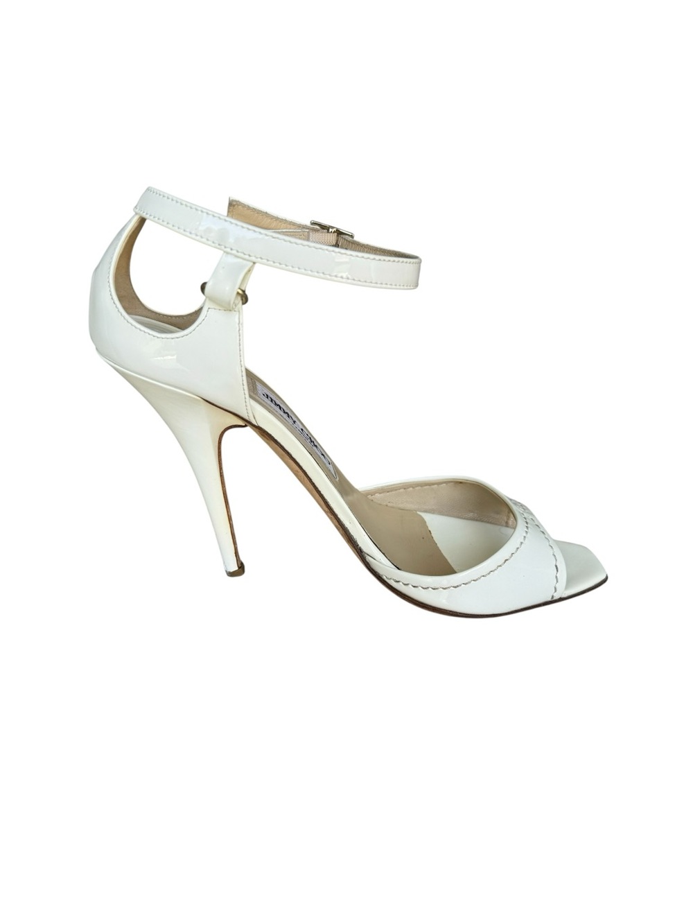 Jimmy Choo Patent D’Orsay Sandals White Pumps - Picture 9 of 13